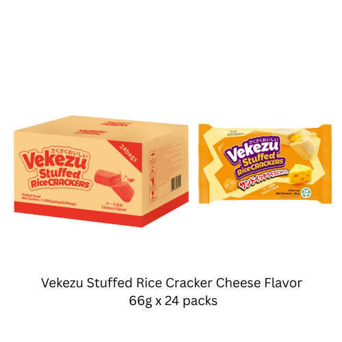 Vekezu Stuffed Rice Cracker Cheese Favor 66g x 24 packs