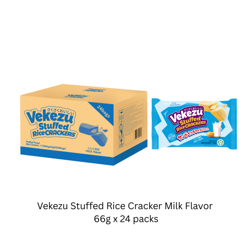 Vekezu Stuffed Rice Cracker Milk Favor 66g x 24 packs