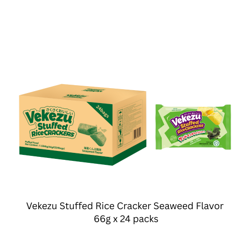 Vekezu Stuffed Rice Cracker Seaweed Favor 66g x 24 packs