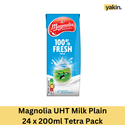 Yakin Magnolia UHT Milk Plain 200ml Tetra Pack