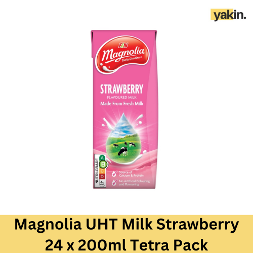 Yakin Magnolia UHT Milk Strawberry 200ml Tetra Pack