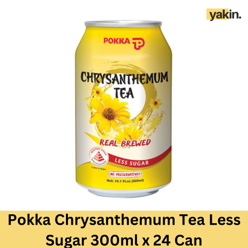 Yakin Pokka Chrysanthemum Tea Less Sugar 300ml can
